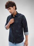 SPYKAR Men Slim Fit Opaque Abstract Printed Spread Collar Casual Shirt