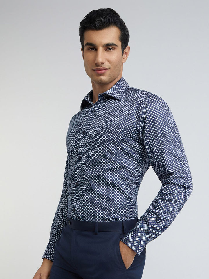 Baju Formal Bercetak Raymond Slim Fit Pure Cotton