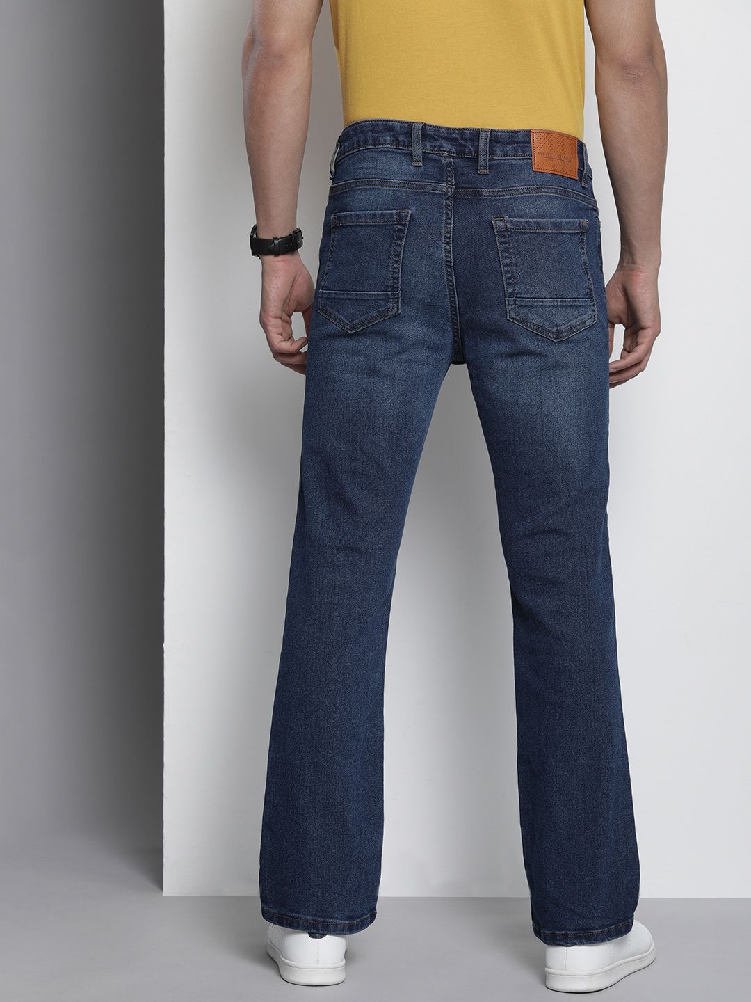 The Indian Garage Co Men Bootcut Light Fade Stretchable Jeans