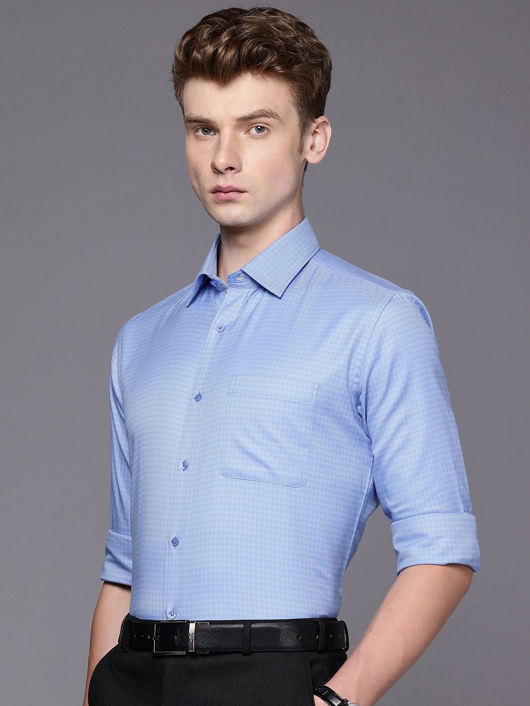 Raymond Slim Fit Checked Formal Shirt