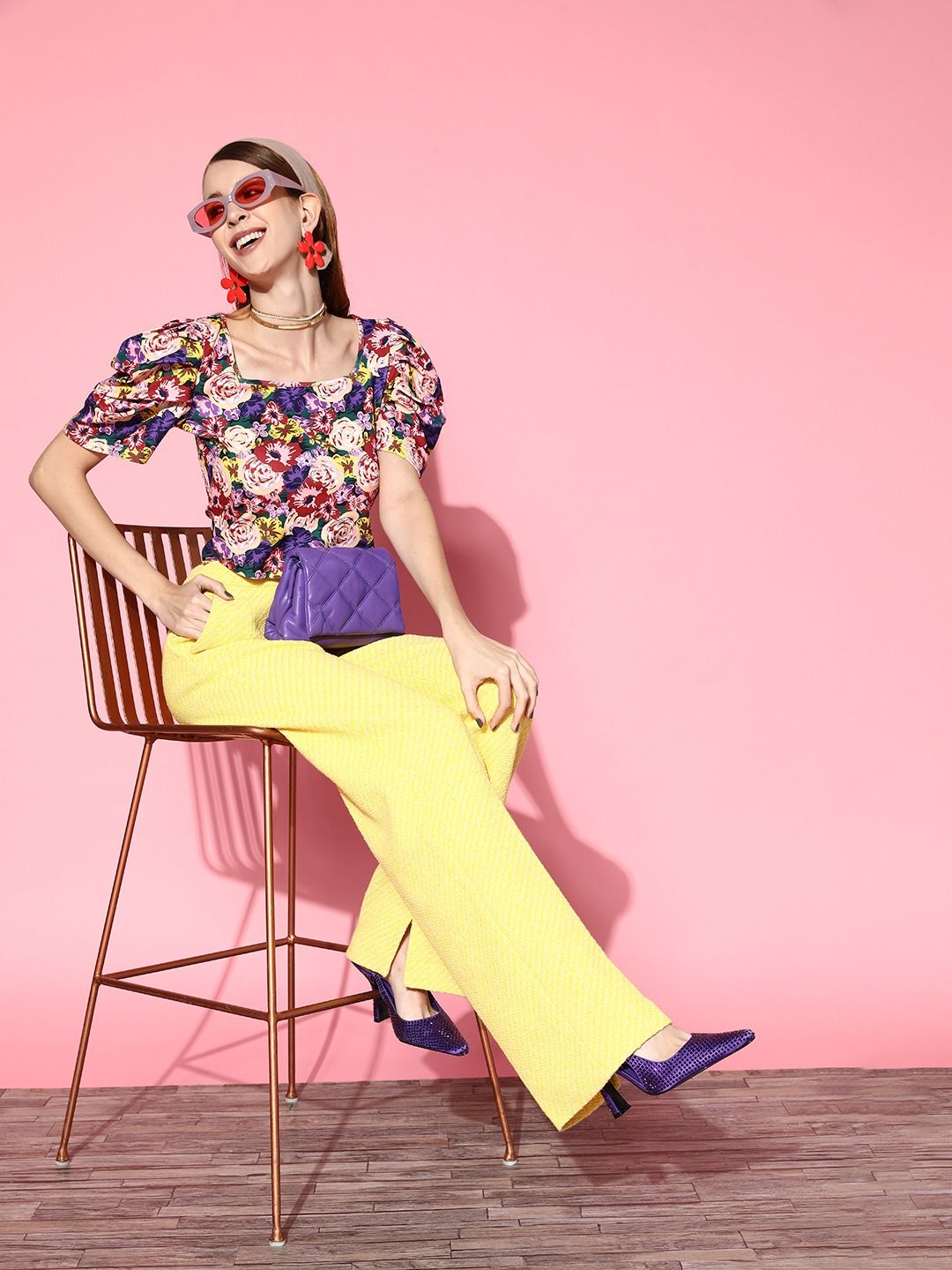 Berrylush Multi-coloured Floral Vacay Attire