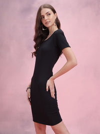 DressBerry Textured Ribbed Bodycon Dress