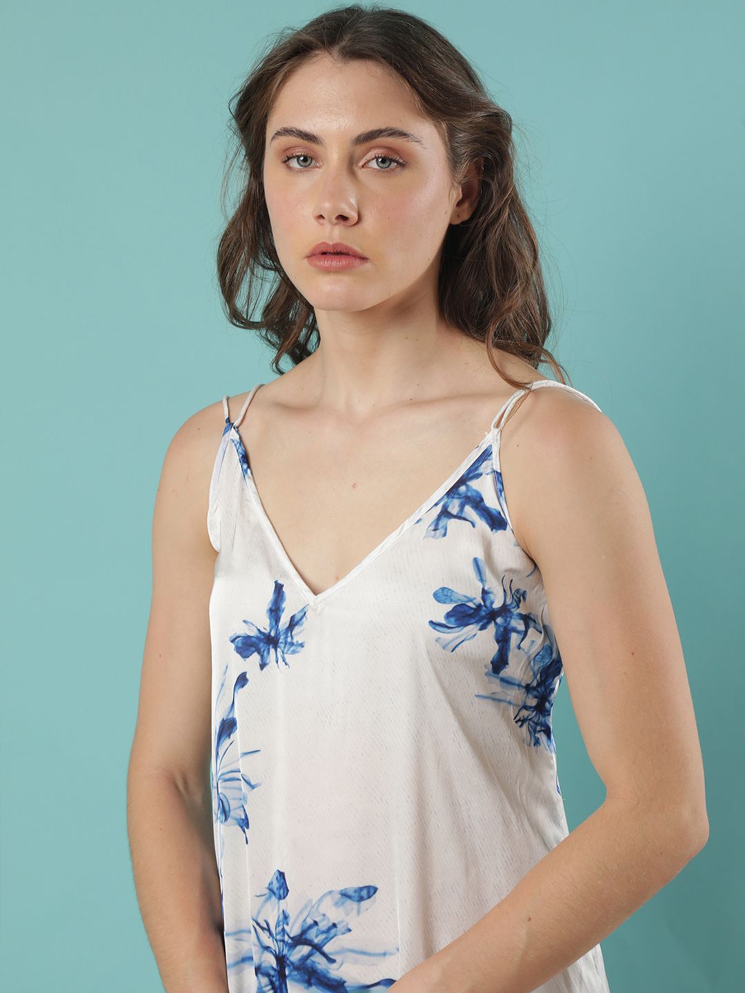 RAREISM Floral Printed A-Line Midi Dress