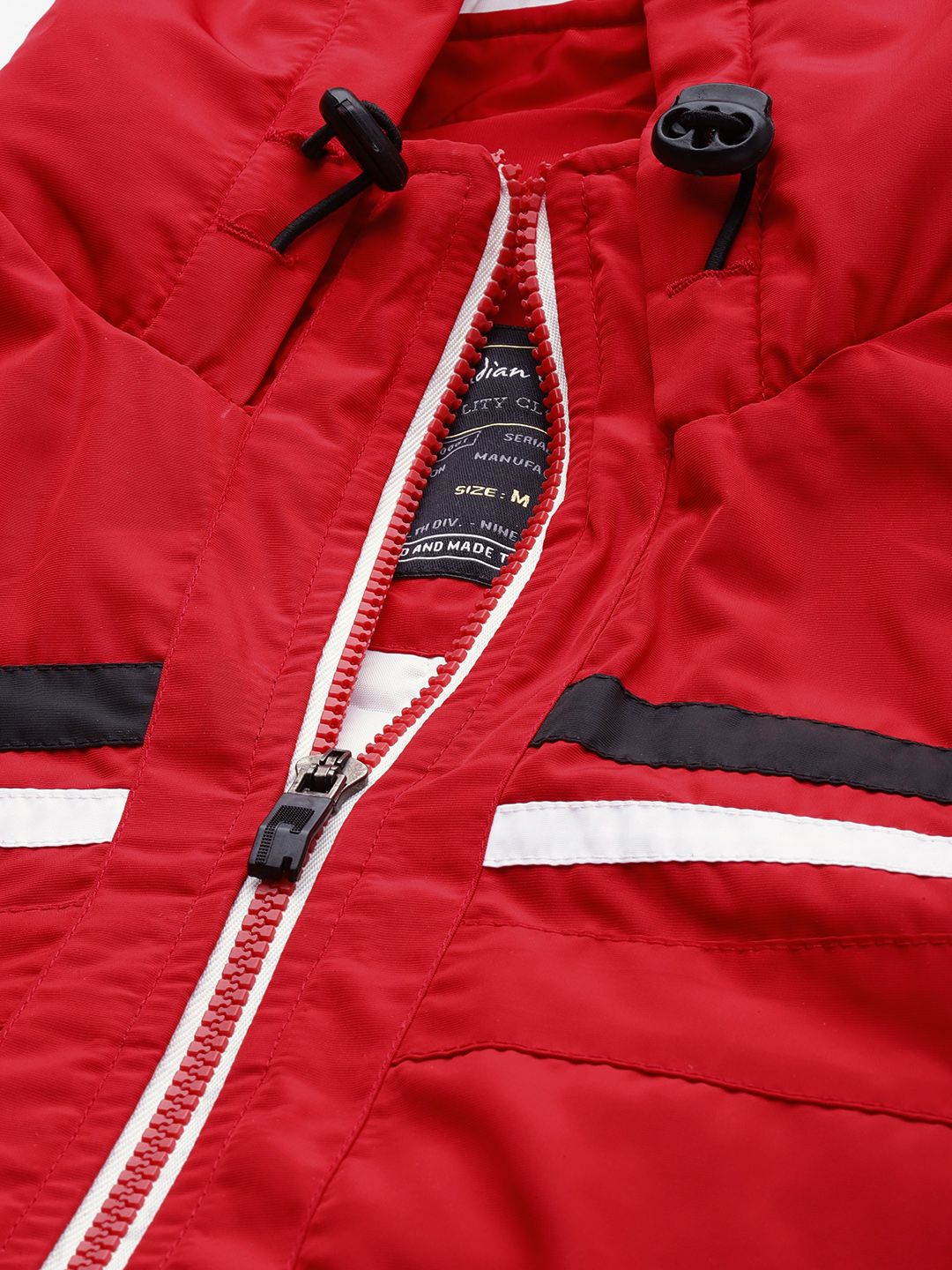 The Indian Garage Co Hooded Slim Fit Bomber Jacket with Zippered Insert Pockets