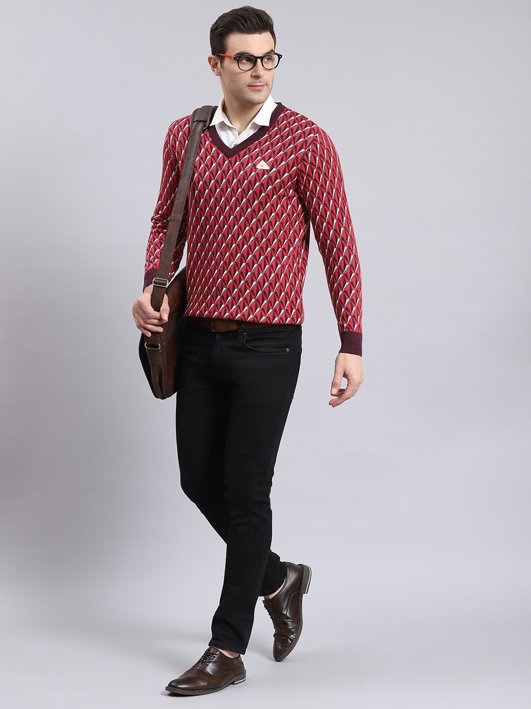 Monte Carlo Men Printed Woollen Pullover