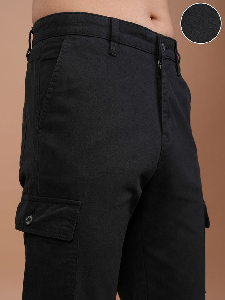 HIGHLANDER Men Tapered Fit Mid-Rise Cotton Cargo Trousers