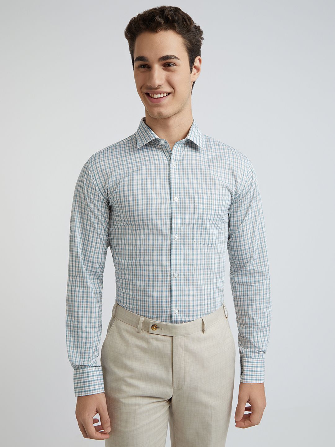 Park Avenue Slim Fit Pure Cotton Checked Formal Shirt