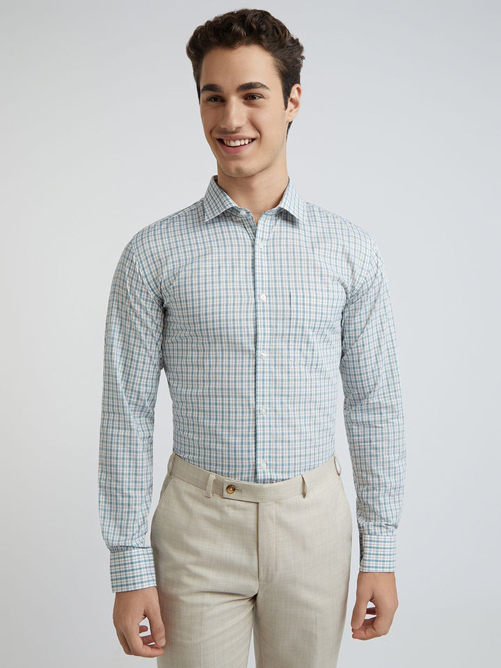 Park Avenue Slim Fit Pure Cotton Checked Formal Shirt