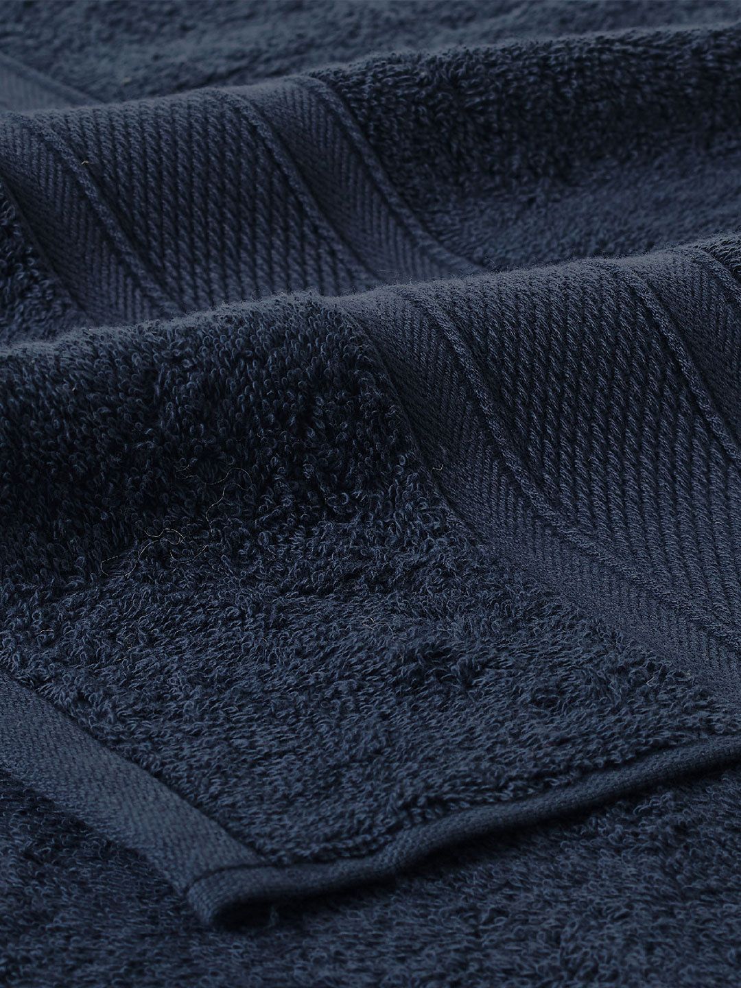 MYTRIDENT Navy Blue Solid Pure Cotton 500 GSM Soft  Plush Bath Towel