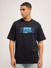 THE BEAR HOUSE Men Typography Printed Round Neck Cotton Oversized T-Shirt