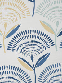 HOSTA HOMES White & Blue Geometric 210 TC Cotton Single Bedsheet with 1 Pillow Cover