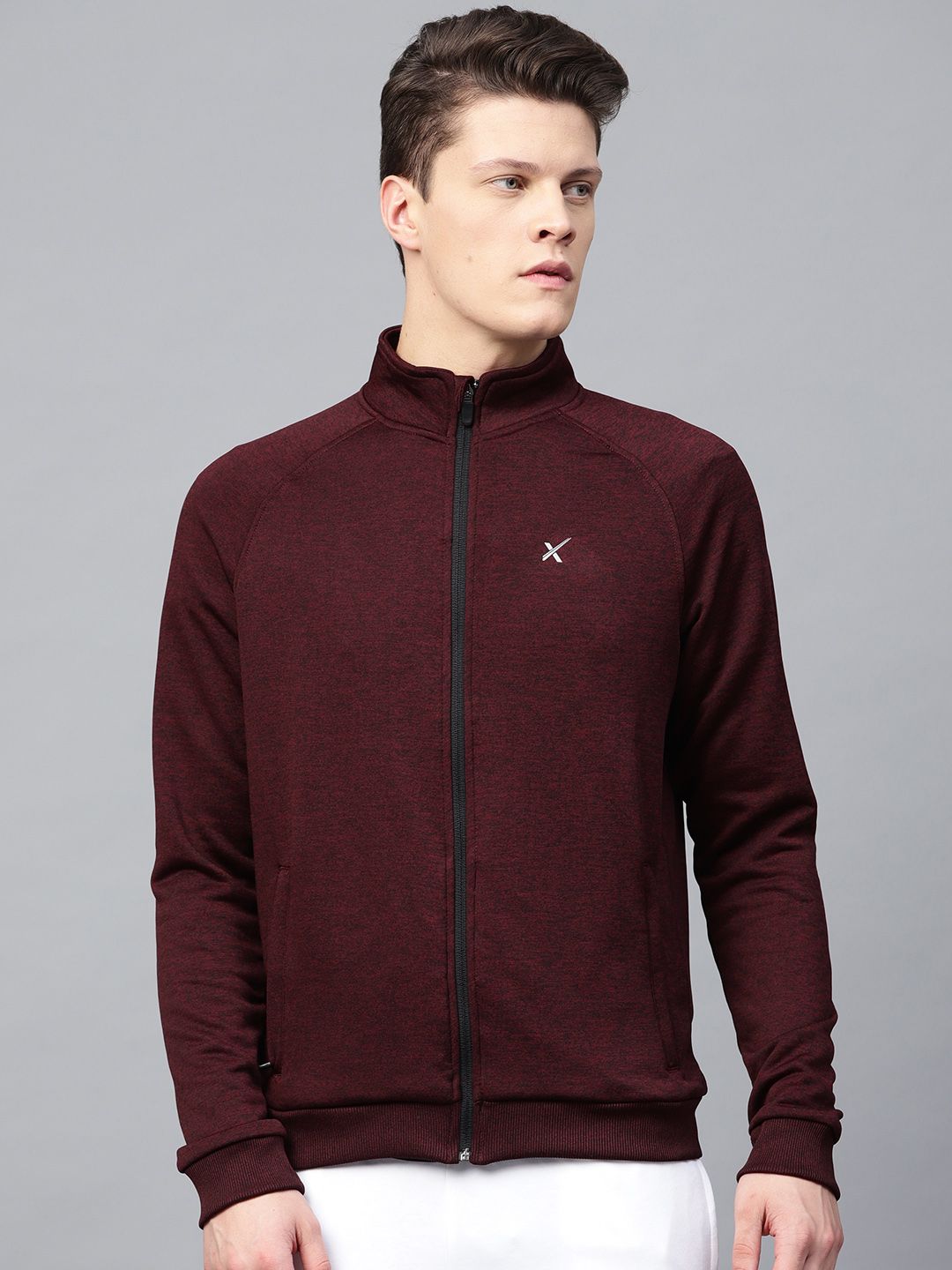 HRX by Hrithik Roshan Men Maroon Training Rapid Dry Solid Sweatshirt
