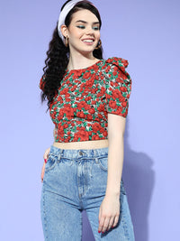 Berrylush Red Floral Vacay Attire