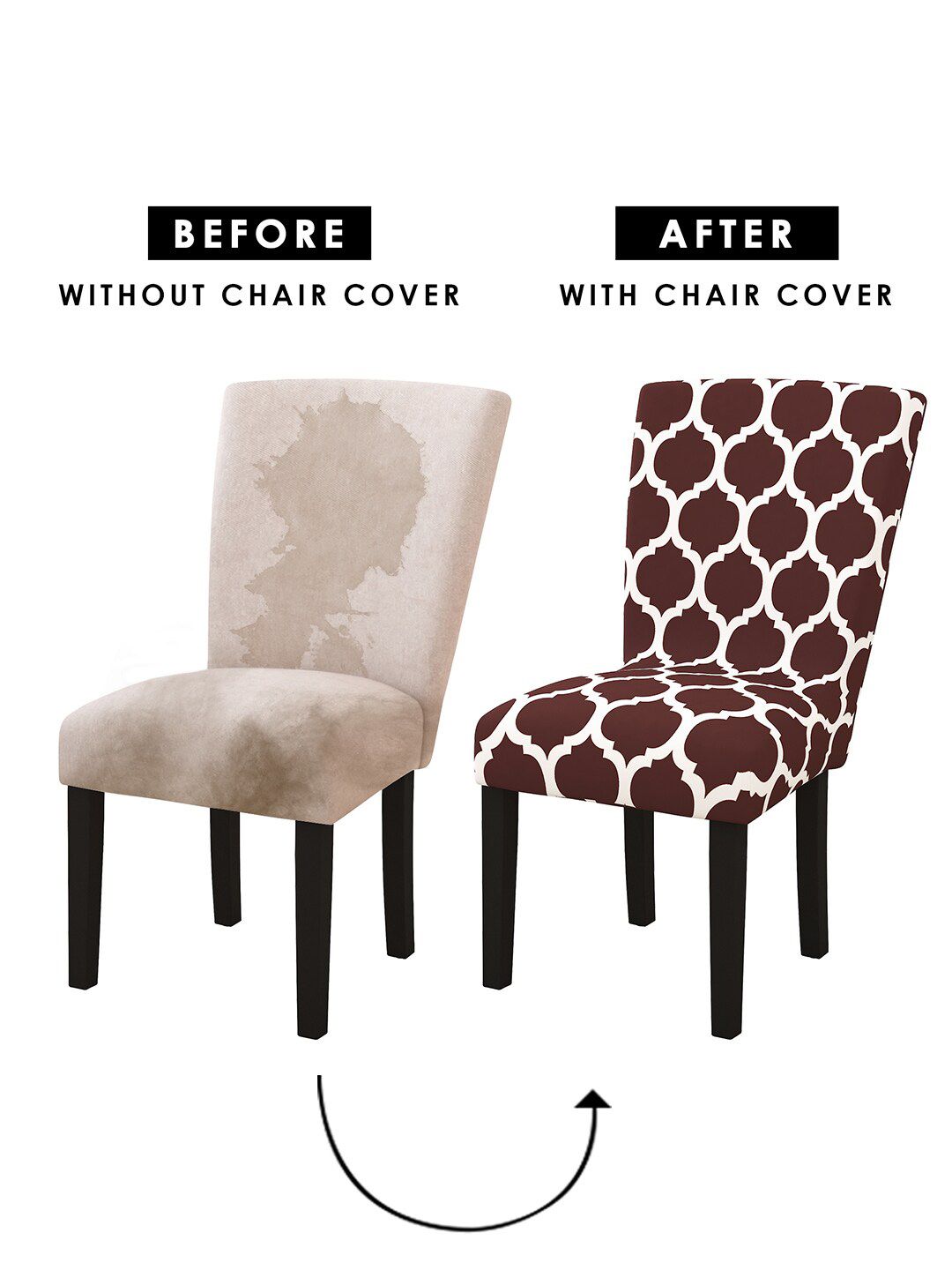 Story@home Maroon Printed Chair Cover