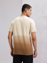 HRX by Hrithik Roshan Ombre Effect Brand Logo Detail Pure Cotton Yoga T-shirt