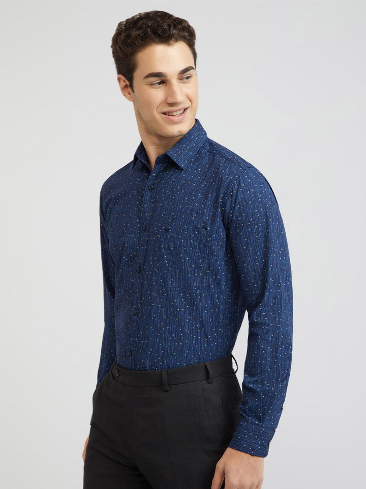 Raymond Men Slim Fit Micro Ditsy Printed Pure Cotton Casual Shirt