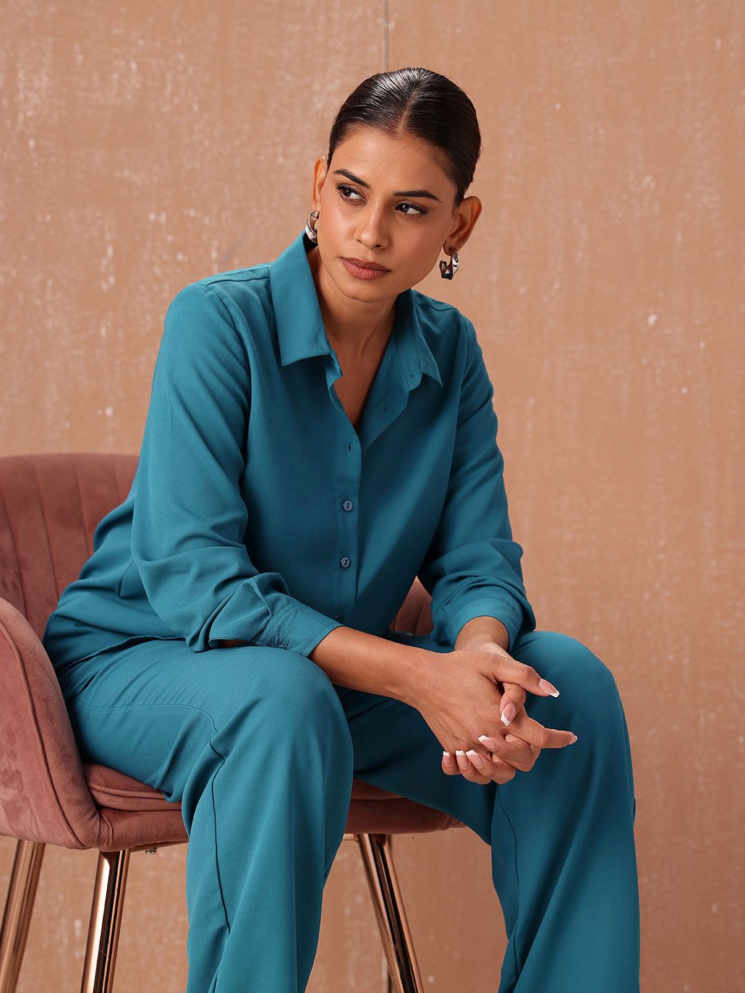 all about you all about you Solid Shirt with Trousers