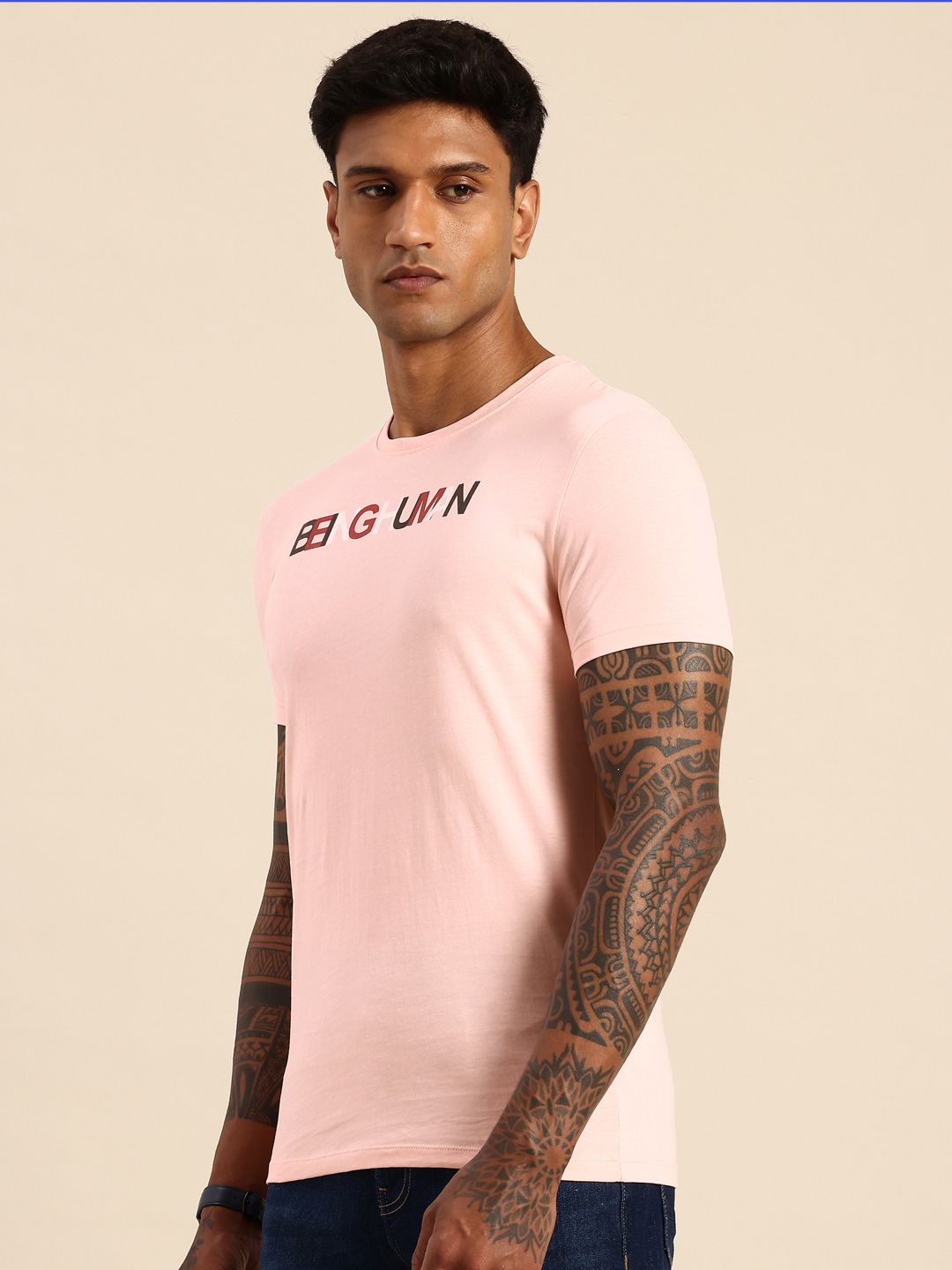 Being Human Brand Logo Printed Pure Cotton T-shirt