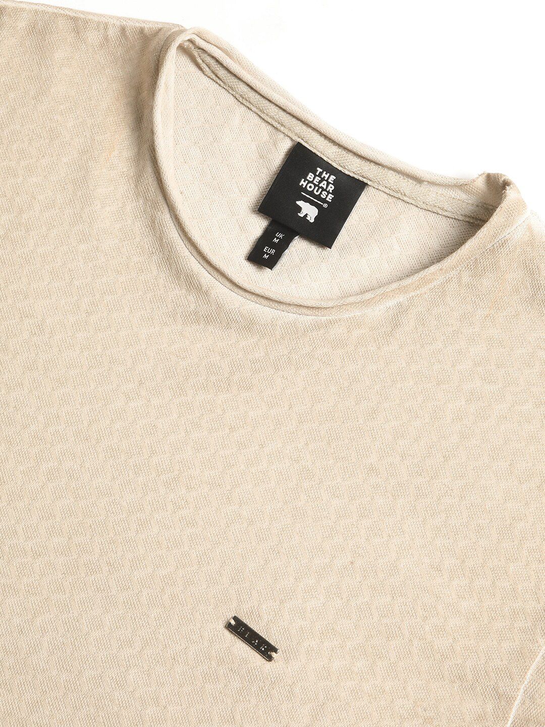 THE BEAR HOUSE Round Neck Pure Cotton Slim Fit T-shirt