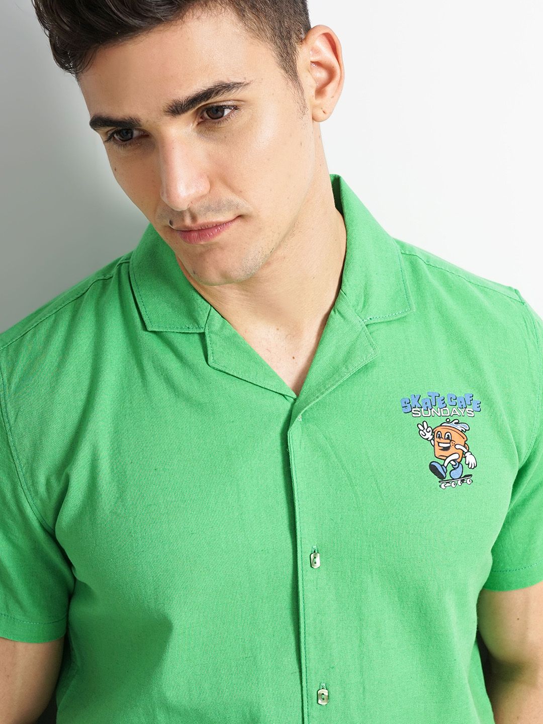 The Indian Garage Co Printed Pure Cotton Shirt With Shorts Co-Ords