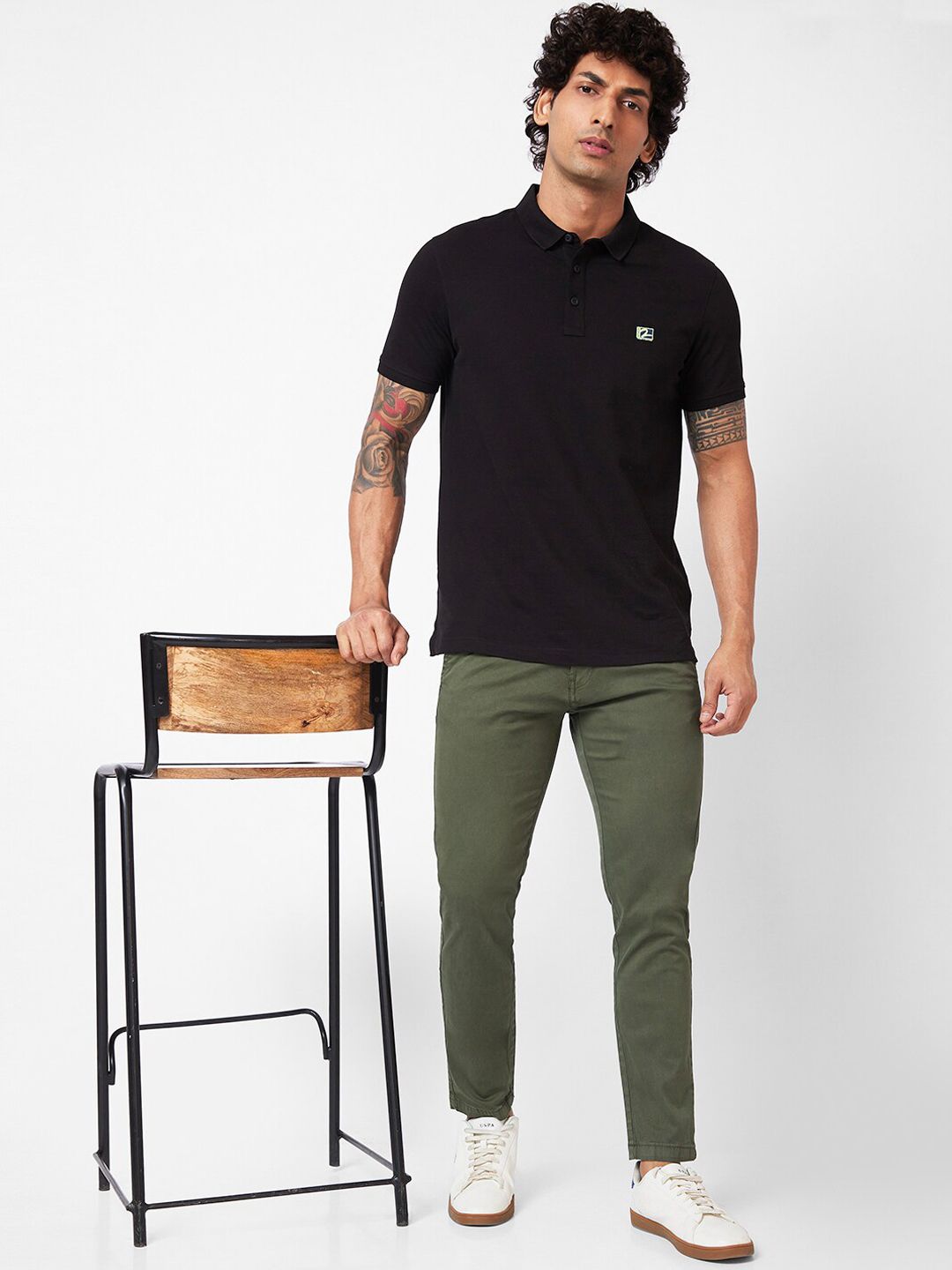 SPYKAR Men Slim Fit Mid Rise Cotton Trousers