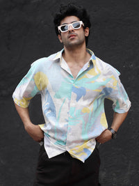 Powerlook Men Abstract Printed Oversized Casual Shirt