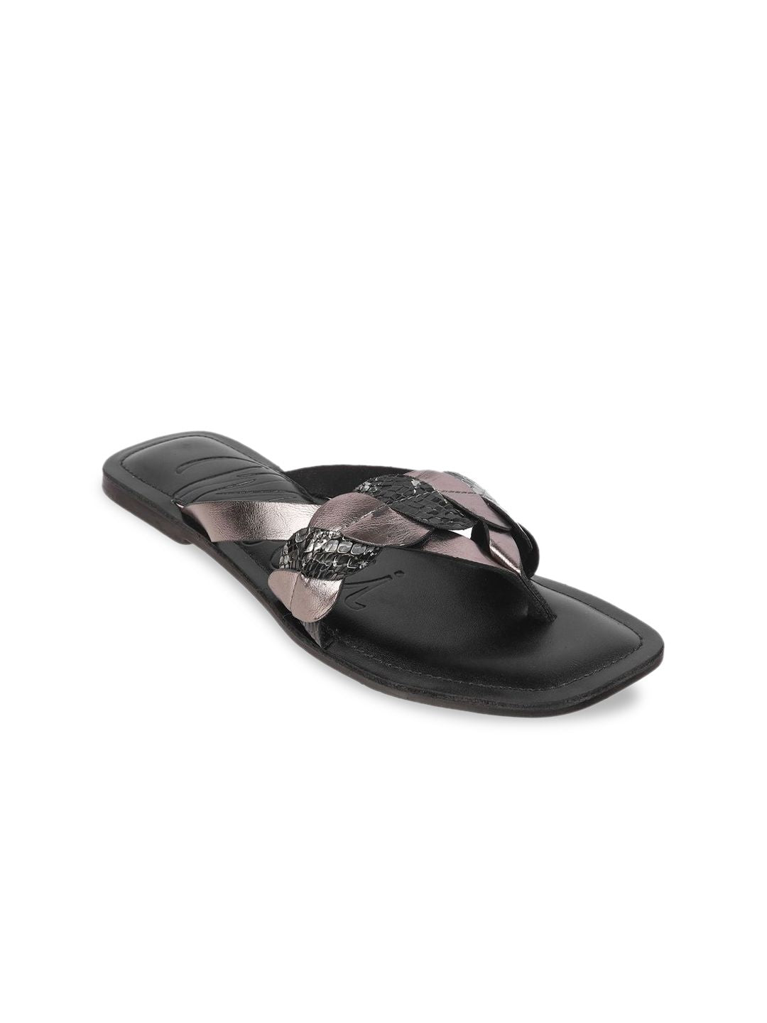 Mochi Women Embellished T-Strap Flats