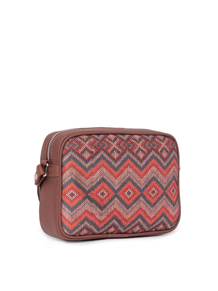 ZOUK Women Geometric Printed Structured Sling Bag