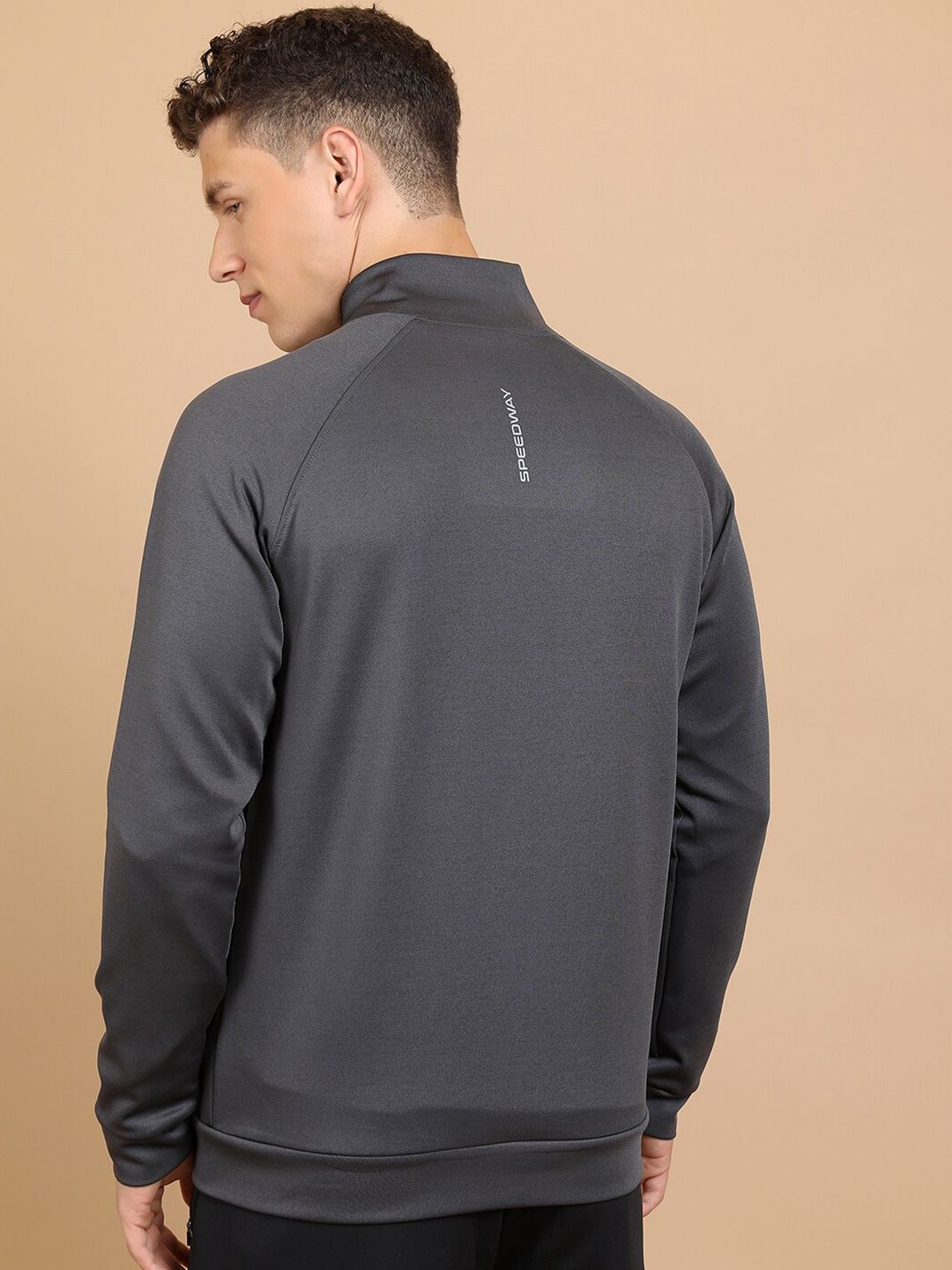 HIGHLANDER Mock Collar Front-Open Sweatshirt