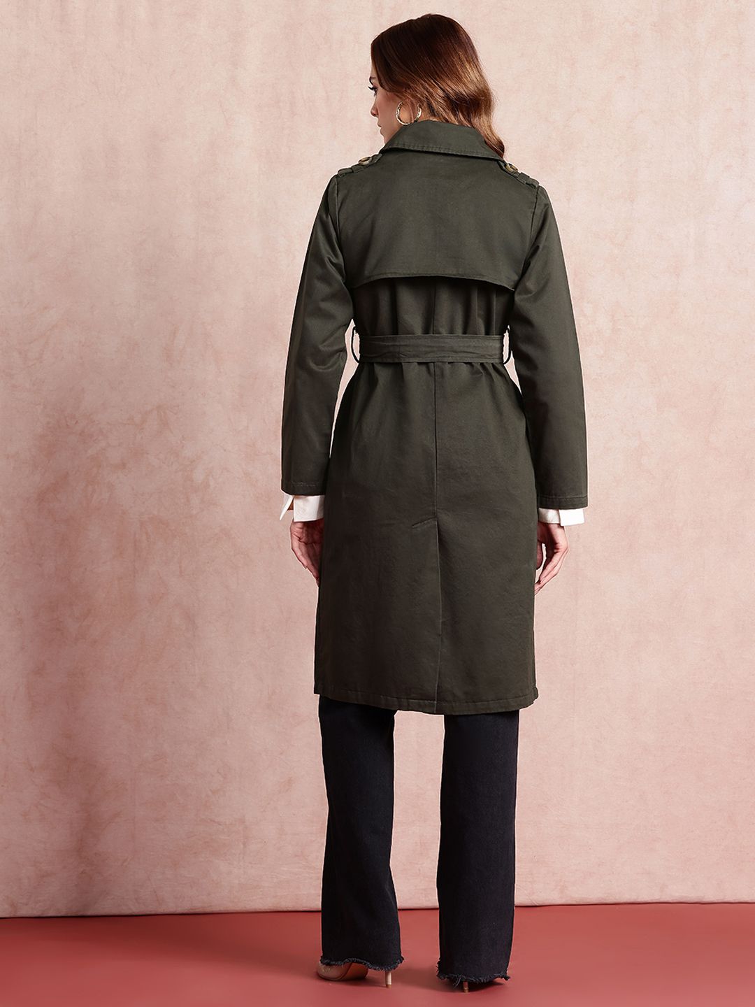 all about you Knee Length Pure Cotton Trench Coat