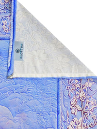 KLOTTHE Purple & Blue Floral 400 TC King Bedsheet with 2 Pillow Covers