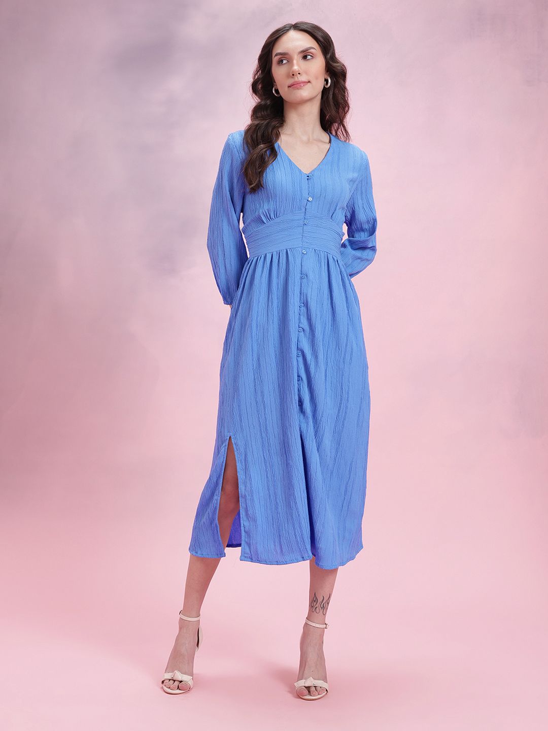 DressBerry Slit Empire Midi Dress
