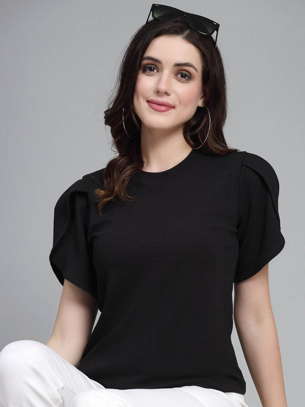 Style Quotient Black Round Neck Top