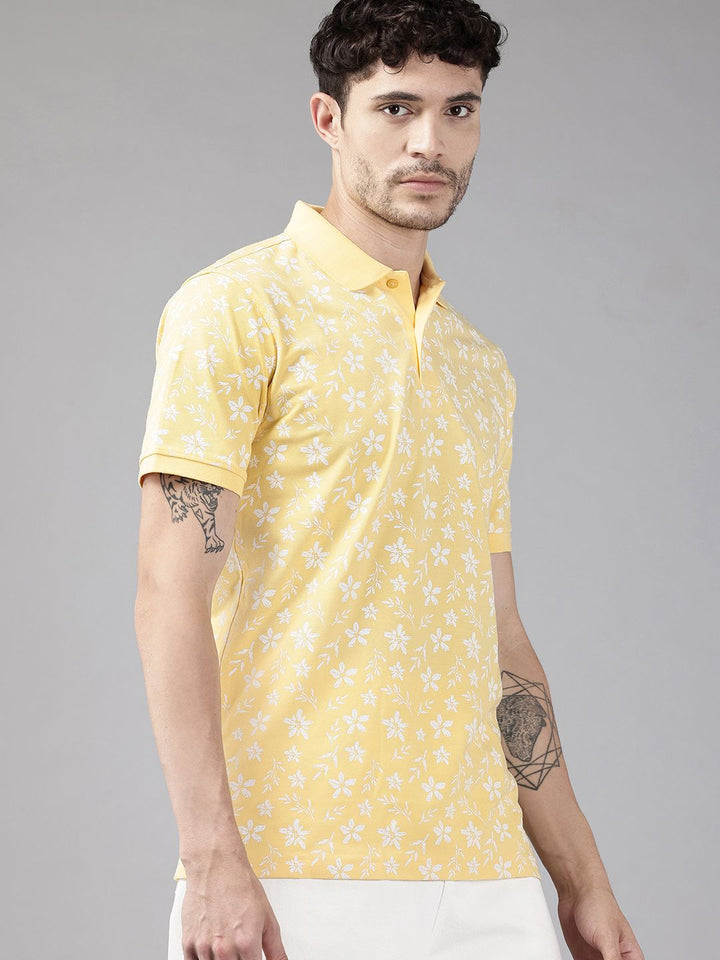 Park Avenue Floral Printed Polo Collar T-shirt
