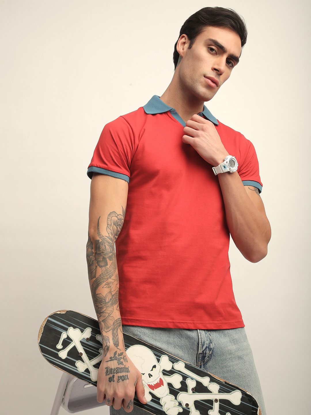 DILLINGER Men Short Sleeve Regular Fit Solid Polo Tshirt