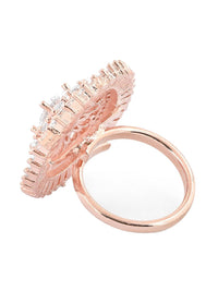 Cincin Jari Boleh Laras Zaveri Pearls Rose Saduran Emas CZ