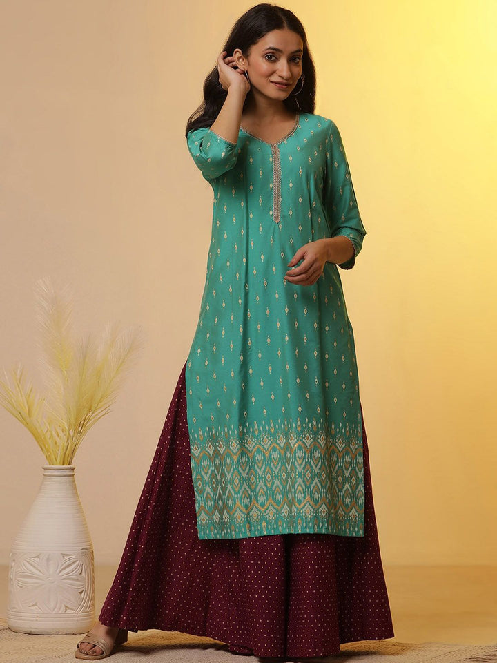 AURELIA Ethnic Motifs Printed Straight Kurta