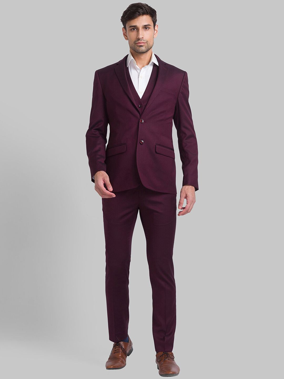 Park Avenue Men Super Slim-Fit Single Breasted Three-Pieces Formal Suits