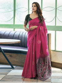 KALINI Floral Zari Silk Blend Saree