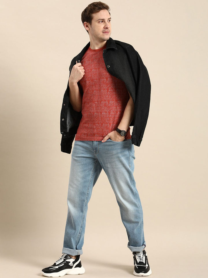 Being Human Geometric Printed Pure Cotton T-shirt