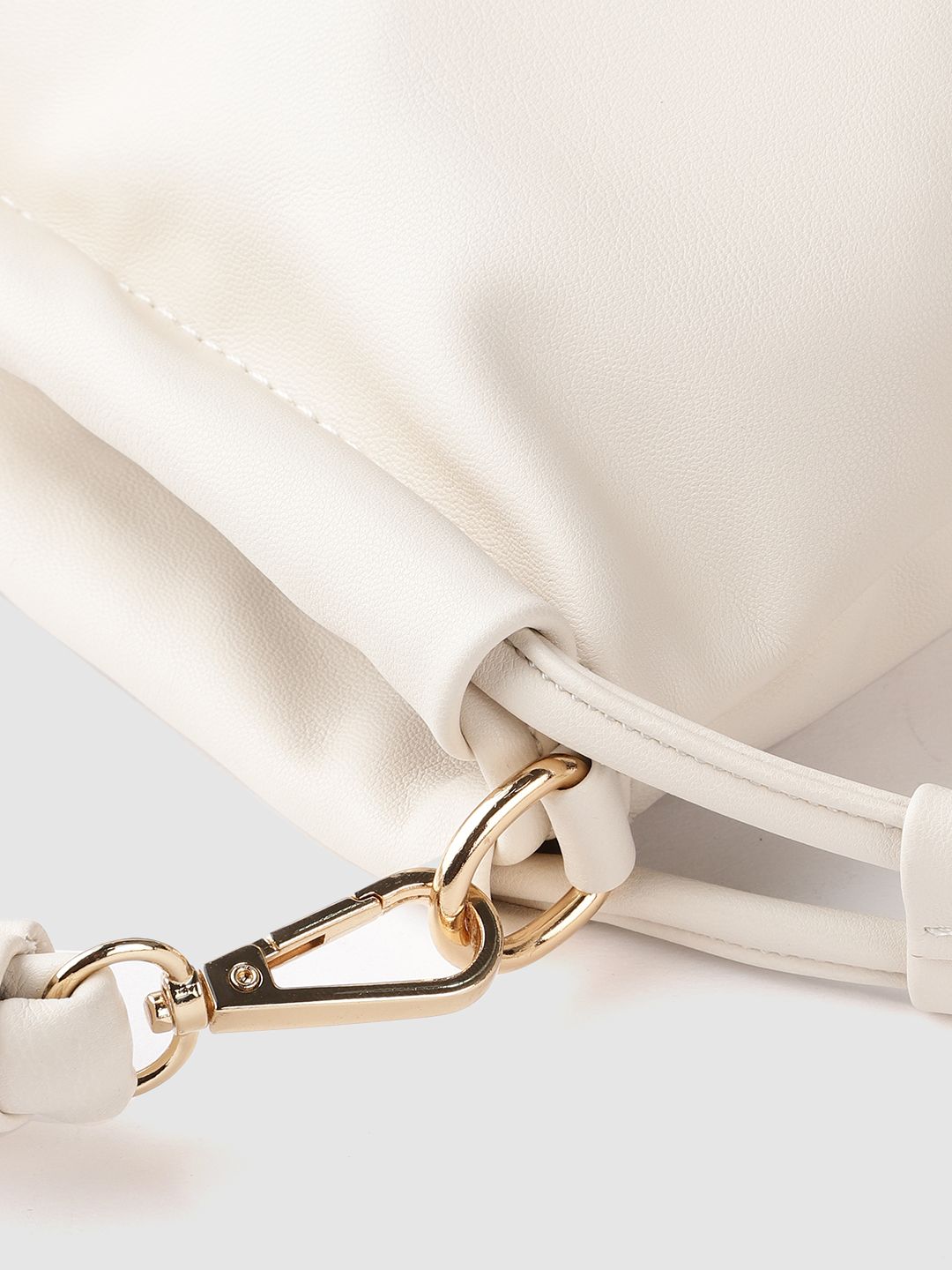 Lino Perros Off-White Structured Handheld Bag with Detachable Sling Strap