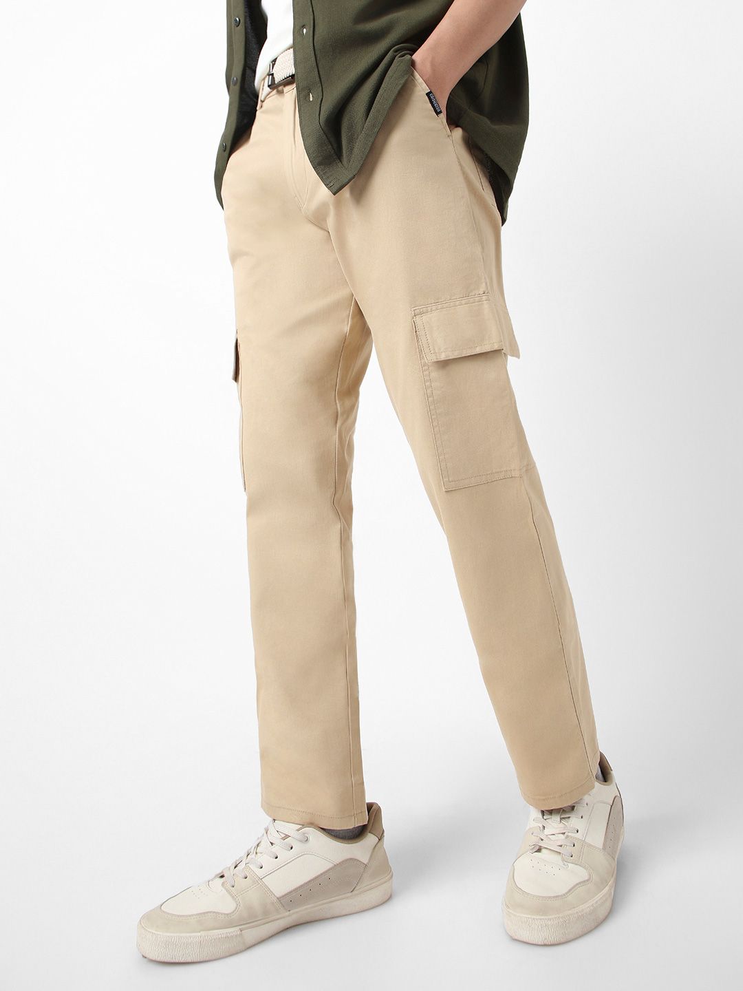 Urbano Fashion Men Regular Fit Solid Cargo Chino Pant with 6 Pockets Stretchable