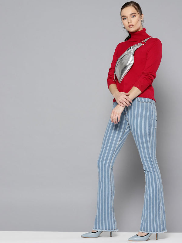 STREET 9 Women Red Solid Sweater