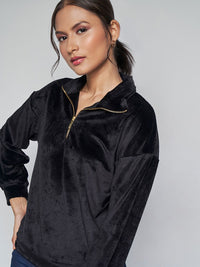 AND Shirt Collar Long Sleeves Sweatshirt