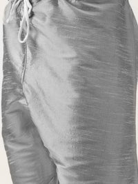 SOJANYA Men Grey & Rust Orange Kurta with Churidar