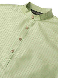 SOJANYA Striped Band Collar Long Sleeves Straight Kurta