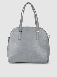 Lino Perros Grey Snakeskin Textured PU Structured Handheld Bag