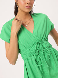 DressBerry Soft Elegance Seersucker Cinched Waist A-Line Dress