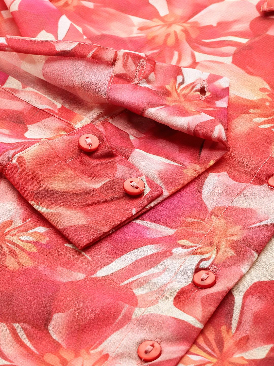 DressBerry Semi Sheer Printed Casual Shirt