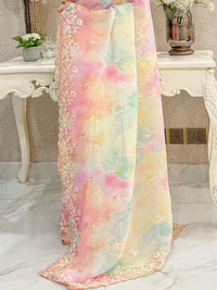 Saree mall Embellished Sequinned Poly Georgette Sarees